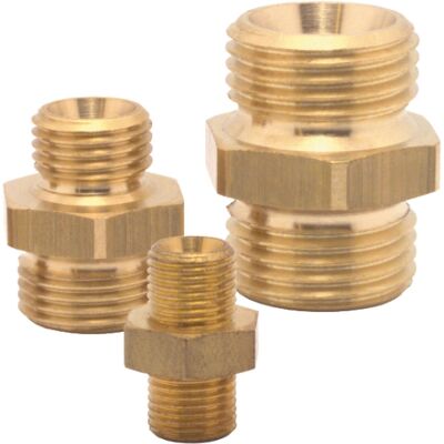 ELMAG - 42384 Nipplo Doppio - 1/4 in - Ottone - Raccordi aria ELMAG - 42384 Nipplo Doppio - 1/4 in - Ottone - Raccordi aria