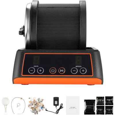 MOPHORN Lucidatrice Elettrica, Peso 0,9 Kg, 4 Opzioni Di Velocità, Kit Per Lucidatura Con Pietre Grezze E Grani Lucidanti, Timer Regolabile E Pannello Di Controllo Semplice, Colore Nero MOPHORN Lucidatrice Elettrica, Peso 0,9 Kg, 4 Opzioni Di Velocità, Kit Per Lucidatura Con Pietre Grezze E Grani Lucidanti, Timer Regolabile E Pannello Di Controllo Semplice, Colore Nero