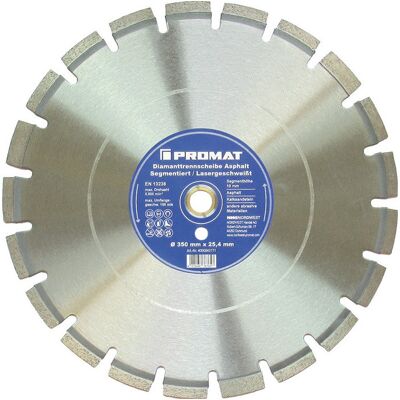 PROMAT Disco Da Taglio Diamantato D.350mm Trapano 25,4mm Saldato Laser 10mm PROMAT Disco Da Taglio Diamantato D.350mm Trapano 25,4mm Saldato Laser 10mm