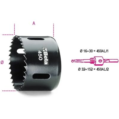 Beta Sega A Tazza Bimetal Hss-co 8% 450 - 65 Beta Sega A Tazza Bimetal Hss-co 8% 450 - 65