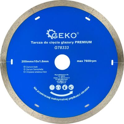 Disco da taglio diamantato GEKO 200x10x22,2mm Bordo continuo Disco da taglio diamantato GEKO 200x10x22,2mm Bordo continuo