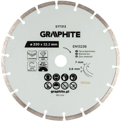 OEM Lama Diamante Graphite 57t313 Metallica 230 Mm OEM Lama Diamante Graphite 57t313 Metallica 230 Mm