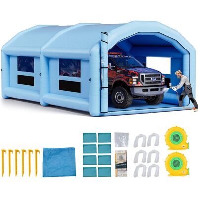 VEVOR Cabina Di Verniciatura Spray Gonfiabile 10 X 6 X 4 M, Tenda Spray Di Verniciatura A Spruzzo Ventilatori Da 950 W E 1100 W, Tetto Rotondo, Tessuto Oxford, Automobilistici VEVOR Cabina Di Verniciatura Spray Gonfiabile 10 X 6 X 4 M, Tenda Spray Di Verniciatura A Spruzzo Ventilatori Da 950 W E 1100 W, Tetto Rotondo, Tessuto Oxford, Automobilistici