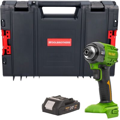 Procraft Avvitatore A Impatto A Batteria Ps22bb 20 V 230 Nm 1/2" Brushless + 1x Batteria 2,0 Ah + Valigetta Rhino - Senza Caricabatteria Procraft Avvitatore A Impatto A Batteria Ps22bb 20 V 230 Nm 1/2" Brushless + 1x Batteria 2,0 Ah + Valigetta Rhino - Senza Caricabatteria