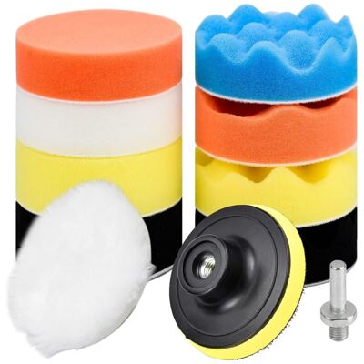 OEM Set Di 11 Spugne Lucidanti Da 80 Mm, Tamponi Lucidanti, Kit Di Spugne Lucidanti Con Adattatore Per Trapano M10, Tamponi In Lana Per Lucidatura, Levigatura E Ceratura Di Auto OEM Set Di 11 Spugne Lucidanti Da 80 Mm, Tamponi Lucidanti, Kit Di Spugne Lucidanti Con Adattatore Per Trapano M10, Tamponi In Lana Per Lucidatura, Levigatura E Ceratura Di Auto