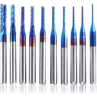 OEM Punta Per Router Cnc Con Rivestimento Nano Blu Da 10 Pezzi, 0,8-3 Mm, Gambo 1/8 OEM Punta Per Router Cnc Con Rivestimento Nano Blu Da 10 Pezzi, 0,8-3 Mm, Gambo 1/8