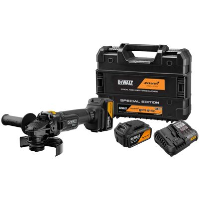 DeWalt Smerigliatrice Angolare A Batteria X Mclaren F1 Team Dcg45mp2t, 125 Mm, 18 V 2x 5,0 Ah E Caricabatterie In Tstak DeWalt Smerigliatrice Angolare A Batteria X Mclaren F1 Team Dcg45mp2t, 125 Mm, 18 V 2x 5,0 Ah E Caricabatterie In Tstak