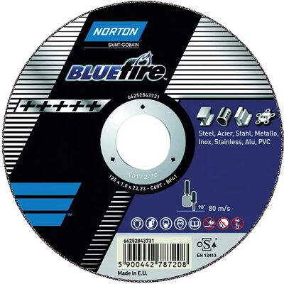 Symantec Disco Da Taglio Metallo Blue Fire 63x1.0x10mm Zirconio Symantec Disco Da Taglio Metallo Blue Fire 63x1.0x10mm Zirconio