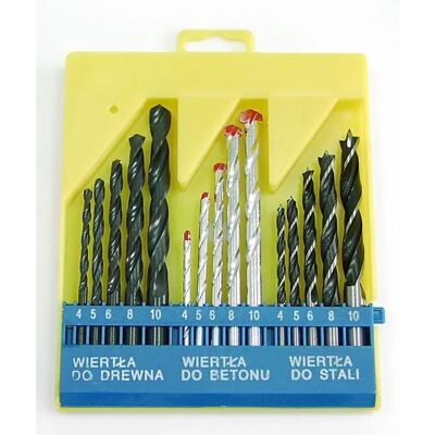 IMPORT Set Punte Mega Drill Bit Set 47010 15 Pezzi Calcestruzzo Legno IMPORT Set Punte Mega Drill Bit Set 47010 15 Pezzi Calcestruzzo Legno
