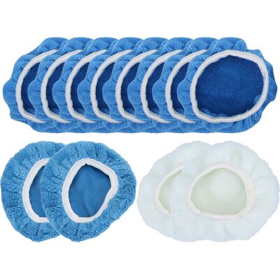 VISTRECK Set Di 12 Tamponi In Fibra Per Lucidatrice Auto, Con Copertura In Cera. VISTRECK Set Di 12 Tamponi In Fibra Per Lucidatrice Auto, Con Copertura In Cera.