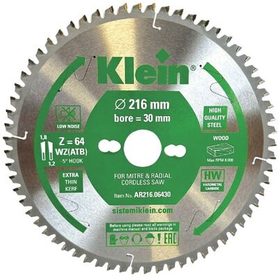 KLEIN Lama Circolare Professionale A Spessore Sottile D=160, B/c=1,8/1,3, Z (nr. Denti)=48, D (riduzione)=20 (16), (angolo Di Taglio)=-5b0, Fori Trasc.=2/6/32 Ar160.04820 KLEIN Lama Circolare Professionale A Spessore Sottile D=160, B/c=1,8/1,3, Z (nr. Denti)=48, D (riduzione)=20 (16), (angolo Di Taglio)=-5b0, Fori Trasc.=2/6/32 Ar160.04820