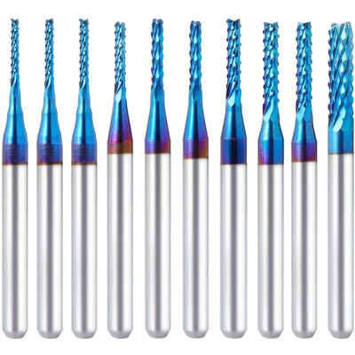 OEM Set Di Punte Per Router Cnc Da 10 Pezzi 0,8-3,175 Mm Con Rivestimento Nano Blu Per Fresatura, Legno, Plastica, Incisione Pcb OEM Set Di Punte Per Router Cnc Da 10 Pezzi 0,8-3,175 Mm Con Rivestimento Nano Blu Per Fresatura, Legno, Plastica, Incisione Pcb