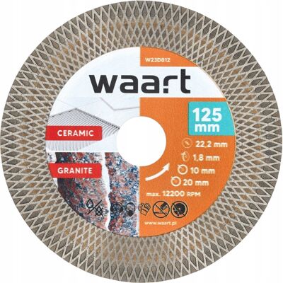 COCO Disco Diamantato Waart 125 X 22,2, Per Il Taglio Del Gres COCO Disco Diamantato Waart 125 X 22,2, Per Il Taglio Del Gres
