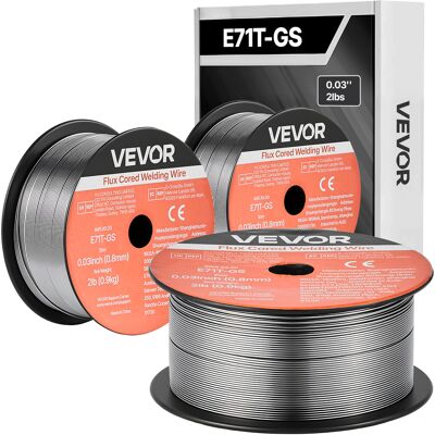 VEVOR Filo Mig Per Saldatura, E71t-gs 0,8 Mm 0,9 Kg, In Acciaio Dolce Senza Gas Con Pochi Schizzi Per Saldatura Ad Arco In Tutte Le Posizioni, Autoprotetto Per Uso Esterno, Confezione Da 3 Rotoli VEVOR Filo Mig Per Saldatura, E71t-gs 0,8 Mm 0,9 Kg, In Acciaio Dolce Senza Gas Con Pochi Schizzi Per Saldatura Ad Arco In Tutte Le Posizioni, Autoprotetto Per Uso Esterno, Confezione Da 3 Rotoli