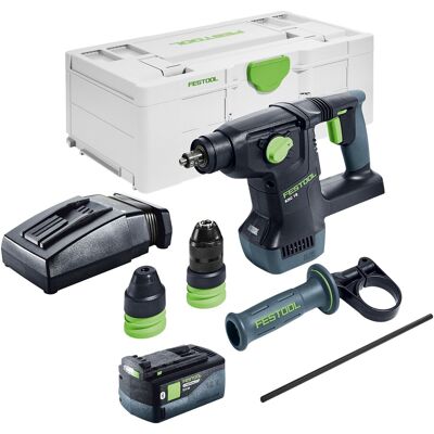 Festool Martello Combinato A Batteria Khc 18 Eb-basic 18 V 2,6 J Sds-plus Brushless + 1x Batteria Ricaricabile 5,0 Ah + Caricatore + Systainer Festool Martello Combinato A Batteria Khc 18 Eb-basic 18 V 2,6 J Sds-plus Brushless + 1x Batteria Ricaricabile 5,0 Ah + Caricatore + Systainer