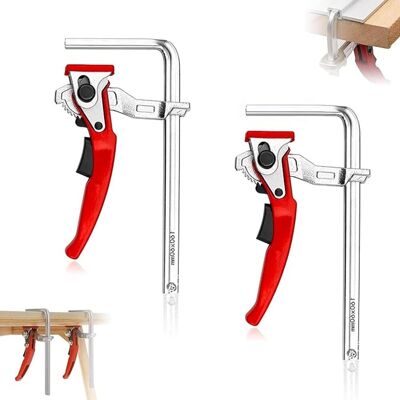 OEM Morsetto Per Binario Di Guida Da 2 Pezzi, Morsetto Rapido, Realizzato Interamente In Acciaio, Con Capacità Di 160 Mm E Profondità Della Gola Di 60 Mm, Per Molatura E Taglio, Bloccaggio Rapido OEM Morsetto Per Binario Di Guida Da 2 Pezzi, Morsetto Rapido, Realizzato Interamente In Acciaio, Con Capacità Di 160 Mm E Profondità Della Gola Di 60 Mm, Per Molatura E Taglio, Bloccaggio Rapido