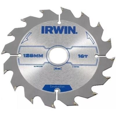 Lama circolare da costruzione Irwin 1897086 - 125mm, 20mm foro, 16T ATB Lama circolare da costruzione Irwin 1897086 - 125mm, 20mm foro, 16T ATB