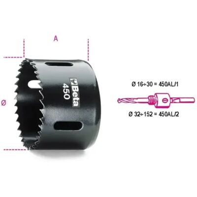 Beta Sega A Tazza Bimetal Hss-co 8% 450 - 43 Beta Sega A Tazza Bimetal Hss-co 8% 450 - 43
