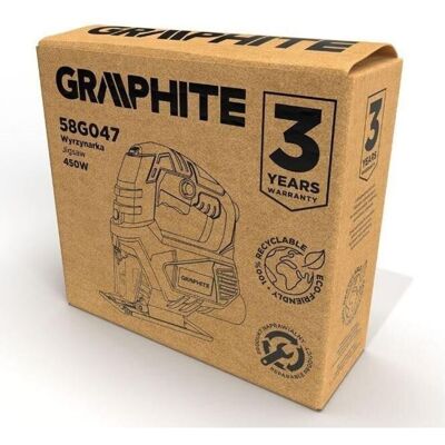 GRAPHITE - Seghetto Alternativo, 450 W, 0-3000 Giri Per Minuto GRAPHITE - Seghetto Alternativo, 450 W, 0-3000 Giri Per Minuto