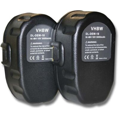 vhbw 2x Batteria per Utensili Dewalt - 3000mAh NiMH - Nero vhbw 2x Batteria per Utensili Dewalt - 3000mAh NiMH - Nero