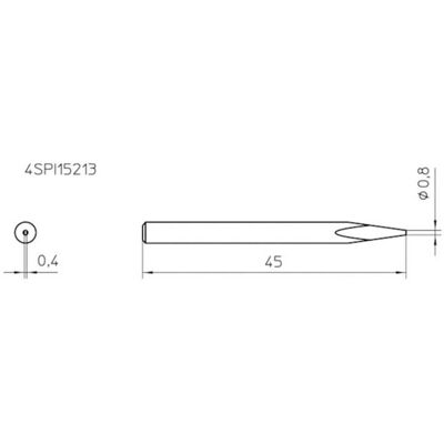 Punta a ago Weller - 0,8mm - Per WHS 40 Punta a ago Weller - 0,8mm - Per WHS 40