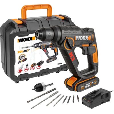 Worx - Wx390 - H3 (tm) Trapano/atornilllador/martello 1 Mazza 20v-2,0ah Li-ion Worx - Wx390 - H3 (tm) Trapano/atornilllador/martello 1 Mazza 20v-2,0ah Li-ion
