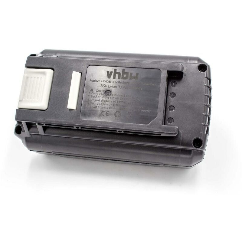 VHBW - 1x batteria compatibile con Ryobi 40V Backpack Blower, 40V 500 cfm Jet Fan, 40V Lithium Brushless utensile elettrico (3000 mAh, Li-Ion, 36 v)