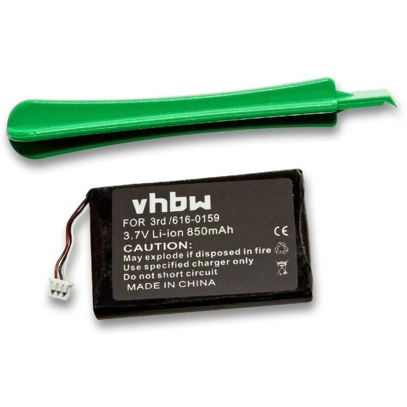 VHBW litio-polimeri batteria 850mAh (3.7V) compatibile con MP3 music player lettore musicale sostituisce Apple E225846