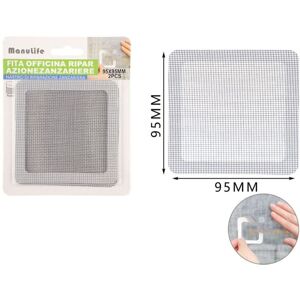 TRADE SHOP TRAESIO - Set 2 Toppe Adesive Rete Grigia Per Riparazione Fori Strappi Zanzariere Da 95x95mm 622155 - TRADE SHOP TRAESIO - Set 2 Toppe Adesive Rete Grigia Per Riparazione Fori Strappi Zanzariere Da 95x95mm 622155 -