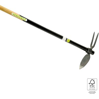VERDEMAX - Zappa cuore bidente - Materiale: Legno - Testa 8x27 cm - Hoe VERDEMAX - Zappa cuore bidente - Materiale: Legno - Testa 8x27 cm - Hoe
