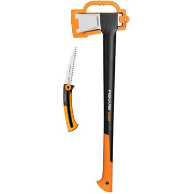 Set di Ascia da Spacco e Seghetto Fiskars - Tronchi Grandi Set di Ascia da Spacco e Seghetto Fiskars - Tronchi Grandi