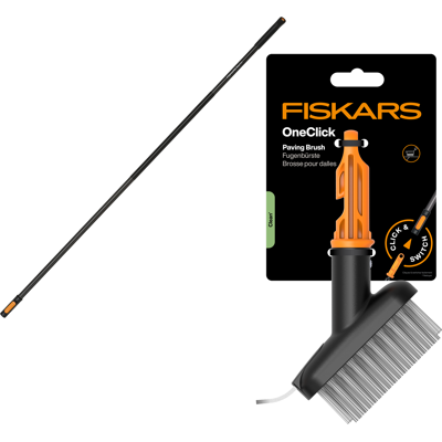 OEM Fiskars Oneclick Testina Spazzola Per Marciapiedi, Pavimentazioni E Fughe + Manico 161 Cm OEM Fiskars Oneclick Testina Spazzola Per Marciapiedi, Pavimentazioni E Fughe + Manico 161 Cm