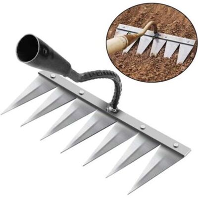 OEM Rastrello Da Giardino, Rastrello Per Diserbo, Attrezzi Da Giardinaggio, Rastrello Per Prato, Scarificatore Manuale Con 7 Denti In Acciaio, Per Diserbo/allentamento Del Terreno/semina (senza Manico) OEM Rastrello Da Giardino, Rastrello Per Diserbo, Attrezzi Da Giardinaggio, Rastrello Per Prato, Scarificatore Manuale Con 7 Denti In Acciaio, Per Diserbo/allentamento Del Terreno/semina (senza Manico)