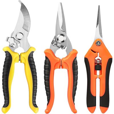 OEM Set Di 3 Pezzi In Acciaio Inossidabile Comprendente Cesoie Da Potatura, Cesoie Da Giardino E Cesoie Da Elettricista. OEM Set Di 3 Pezzi In Acciaio Inossidabile Comprendente Cesoie Da Potatura, Cesoie Da Giardino E Cesoie Da Elettricista.