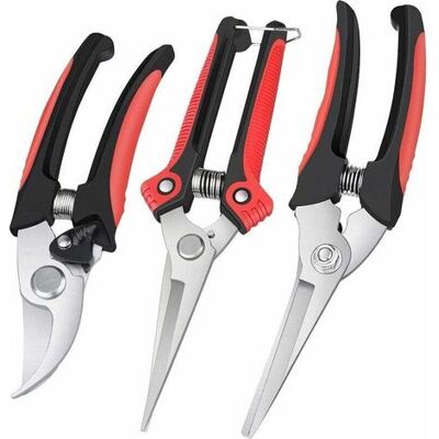 OEM Set Di 3 Cesoie E Forbici Da Giardinaggio, Cesoie Manuali In Acciaio Inossidabile Con Lame Affilate, Cesoie Per Potatura Per Giardinieri, Per Rifinire Fiori, Siepi E Frutta. OEM Set Di 3 Cesoie E Forbici Da Giardinaggio, Cesoie Manuali In Acciaio Inossidabile Con Lame Affilate, Cesoie Per Potatura Per Giardinieri, Per Rifinire Fiori, Siepi E Frutta.