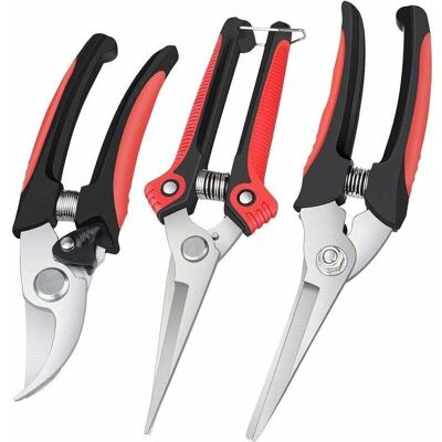 OEM Set Di 3 Cesoie E Forbici Da Giardinaggio, Cesoie Manuali In Acciaio Inossidabile Con Lame Affilate, Cesoie Per Potatura Per Giardinieri, Per Rifinire Fiori, Siepi E Frutta -crezuo OEM Set Di 3 Cesoie E Forbici Da Giardinaggio, Cesoie Manuali In Acciaio Inossidabile Con Lame Affilate, Cesoie Per Potatura Per Giardinieri, Per Rifinire Fiori, Siepi E Frutta -crezuo