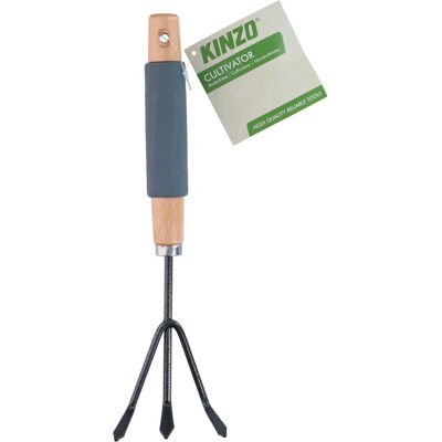 Kinzo Cultivateur À Main 3 Dents - Griffe De Jardin 29cm Manche Bois & Mousse - Aérateur De Sol & Désherbage Jardinières Kinzo Cultivateur À Main 3 Dents - Griffe De Jardin 29cm Manche Bois & Mousse - Aérateur De Sol & Désherbage Jardinières