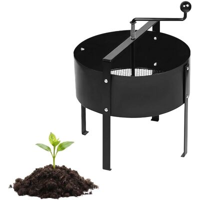RELAXDAYS Setaccio Da Giardino Ø40 Cm, Manovella, Acciaio, Per Terra/sassi/sabbia, Setaccio Compost A Maglie Fini, Nero RELAXDAYS Setaccio Da Giardino Ø40 Cm, Manovella, Acciaio, Per Terra/sassi/sabbia, Setaccio Compost A Maglie Fini, Nero