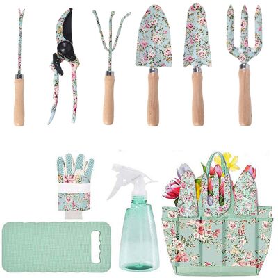 OEM Set Di 10 Attrezzi Da Giardino E Per Fiori Con Borsa, Kit Da Giardinaggio Resistente Con Cesoie Da Potatura, Pala, Rastrello, Spruzzatore, Tappetino Per Inginocchiarsi E Guanti - Adatto A Donne E Giar OEM Set Di 10 Attrezzi Da Giardino E Per Fiori Con Borsa, Kit Da Giardinaggio Resistente Con Cesoie Da Potatura, Pala, Rastrello, Spruzzatore, Tappetino Per Inginocchiarsi E Guanti - Adatto A Donne E Giar