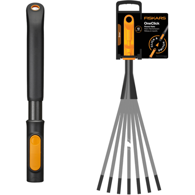 OEM Rastrello Per Fiori Fiskars Oneclick Con Testa Stretta E Manico Corto Da 29 Cm OEM Rastrello Per Fiori Fiskars Oneclick Con Testa Stretta E Manico Corto Da 29 Cm