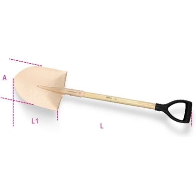 Beta Utensili Modello 1703BA/PL Manico in legno – Testa in rame-berillio - Pala Beta Utensili Modello 1703BA/PL Manico in legno – Testa in rame-berillio - Pala