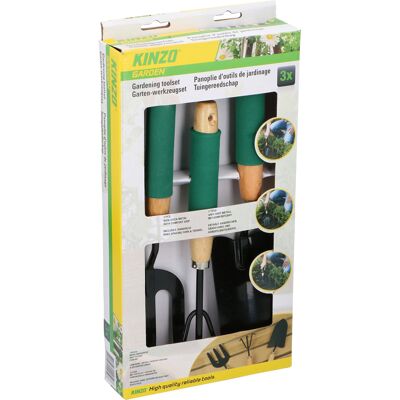 Kinzo Attrezzo Da Giardino Set 3 Pezzi Resistente Alle Intemperie Facile Da Riporre Kinzo Attrezzo Da Giardino Set 3 Pezzi Resistente Alle Intemperie Facile Da Riporre