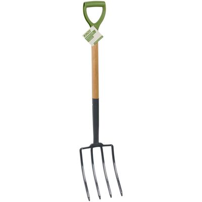 Kinzo Fourche À Bêcher Jardin 4 Dents Acier - Manche Bois 105cm & Poignée Ergonomique - Outil Jardinage Sols Durs & Aération Kinzo Fourche À Bêcher Jardin 4 Dents Acier - Manche Bois 105cm & Poignée Ergonomique - Outil Jardinage Sols Durs & Aération