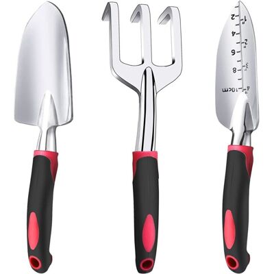 OEM Set Di 3 Attrezzi Da Giardinaggio: Cazzuole Resistenti, Pale A Mano In Alluminio Pressofuso Con Manici In Gomma Antiscivolo, Ideali Per Trapiantare, Diserbare, Scavare E Piantare. OEM Set Di 3 Attrezzi Da Giardinaggio: Cazzuole Resistenti, Pale A Mano In Alluminio Pressofuso Con Manici In Gomma Antiscivolo, Ideali Per Trapiantare, Diserbare, Scavare E Piantare.