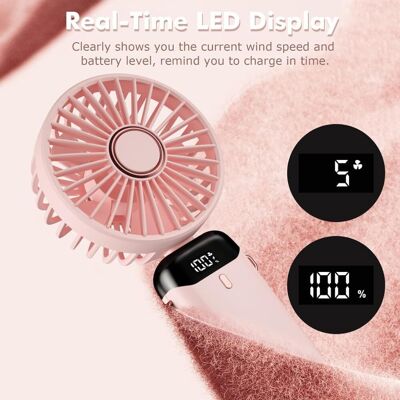 OEM Mini Ventilatore Portatile, Ricaricabile Tramite Usb, 5 Velocità, Display A Led, Pieghevole Per Ufficio, Camera Da Letto, Uso Esterno E Viaggi, Rosa - Altro OEM Mini Ventilatore Portatile, Ricaricabile Tramite Usb, 5 Velocità, Display A Led, Pieghevole Per Ufficio, Camera Da Letto, Uso Esterno E Viaggi, Rosa - Altro