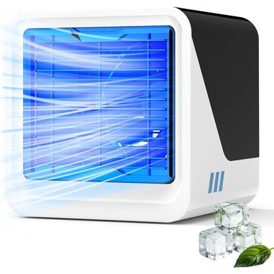 LIIYIELA Condizionatore D'Aria Portatile, Mini Ventilatore Usb 3 In 1 Con Serbatoio Dell'acqua Da 500 Ml, 3 Velocità, Senza Scarico, 7 Luci Colorate, Piccolo Raffrescatore D'Aria Per Camera Da Letto E Ufficio LIIYIELA Condizionatore D'Aria Portatile, Mini Ventilatore Usb 3 In 1 Con Serbatoio Dell'acqua Da 500 Ml, 3 Velocità, Senza Scarico, 7 Luci Colorate, Piccolo Raffrescatore D'Aria Per Camera Da Letto E Ufficio