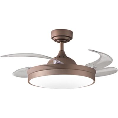 PERENZ Ventilatore Da Soffitto Con Luce Led 36w A Scomparsa 106 Cm, Motore Dc, Colore Marrone Metallizzato, 6 Velocità E Telecomando Incluso - PERENZ Ventilatore Da Soffitto Con Luce Led 36w A Scomparsa 106 Cm, Motore Dc, Colore Marrone Metallizzato, 6 Velocità E Telecomando Incluso -