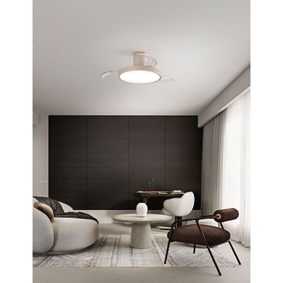 PERENZ Ventilatore Da Soffitto Con Pale A Scomparsa Colore Sabbia, Motore Dc 40w, Led 30w Dimmerabile Con Telecomando E Inversione Di Marcia - PERENZ Ventilatore Da Soffitto Con Pale A Scomparsa Colore Sabbia, Motore Dc 40w, Led 30w Dimmerabile Con Telecomando E Inversione Di Marcia -