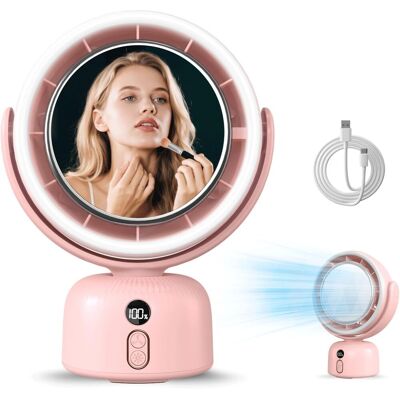 Neptune Mertturm Specchio Da Trucco Con Ventilatore E Luce, Usb 6000mah Ventilatore Portatile Per Il Trucco Per Uso Desktop, Silenzioso, Compatto, Specchio Rotante Automatico, 5 Velocità, 3 Livelli Di Luce, P Neptune Mertturm Specchio Da Trucco Con Ventilatore E Luce, Usb 6000mah Ventilatore Portatile Per Il Trucco Per Uso Desktop, Silenzioso, Compatto, Specchio Rotante Automatico, 5 Velocità, 3 Livelli Di Luce, P