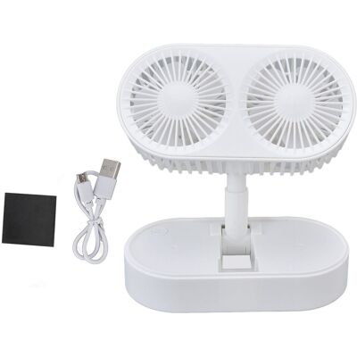 OEM Ventilatore Da Tavolo A Doppio Motore, Angolo Regolabile Fino A 135°, Tre Velocità, Funzionamento Silenzioso, Colore Bianco. OEM Ventilatore Da Tavolo A Doppio Motore, Angolo Regolabile Fino A 135°, Tre Velocità, Funzionamento Silenzioso, Colore Bianco.
